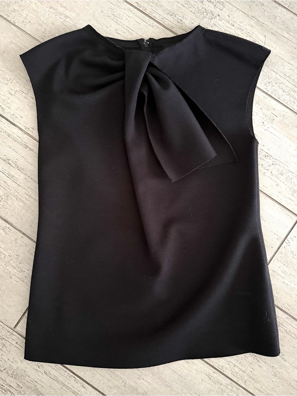 Emporio Armani Black Wool Vest with Bow - Size 40IT, 4US